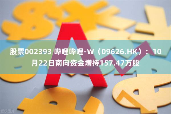 股票002393 哔哩哔哩-W（09626.HK）：10月22日南向资金增持157.47万股